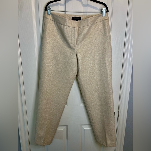 🤩”Talbots” Women’s Gold Shimmer Metallic Zip Front Pants🤩 - Picture 1 of 12